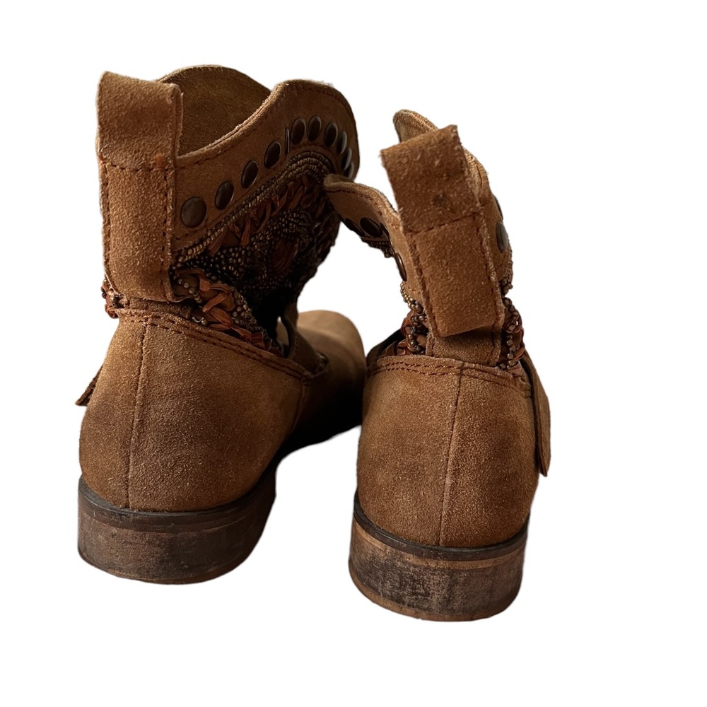 Naughty Monkey | Women’s Beaded Suede Leather Western Bootie - Picture 3 of 9